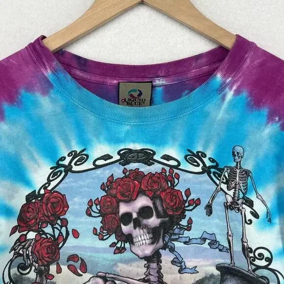 GRATEFULL DEAD Shirt Mens L LIQUID BLUE 1995 30th Aniv Pat Maguire Tie Dye VTG